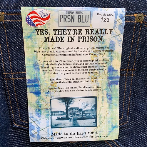 prison blues double knee jeans